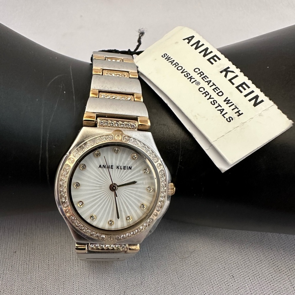 Anne Klein women’s watch new with tags silver and gold tone Swarovski crystals